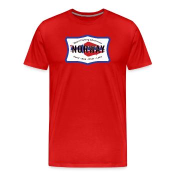 Norway Sport Fishing Adventure Heilbutt - Männer Premium Bio T-Shirt - Rot - Vorne - Damien (186cm)