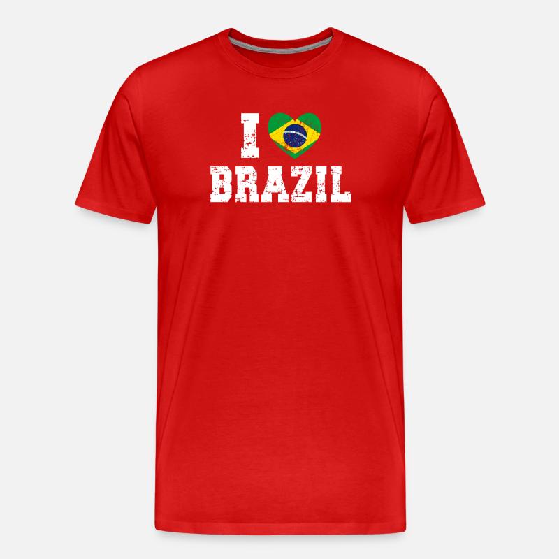 Brasilien - Männer Premium Bio T-Shirt - Rot