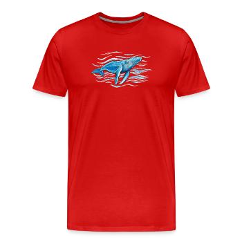 Baleine à bosse - T-shirt bio Premium Homme - rouge - Devant - Damien (186cm)