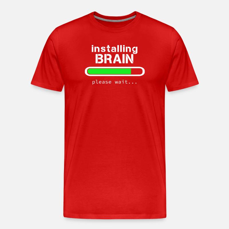 Installation von Brain - Männer Premium Bio T-Shirt - Rot