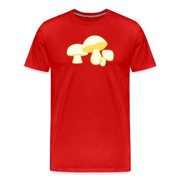 Logo de la champignonnière - T-shirt bio Premium Homme - rouge - Devant - Damien (186cm)