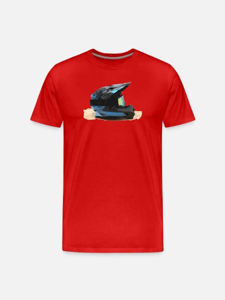 Motocross Helm - Männer Premium Bio T-Shirt - Rot