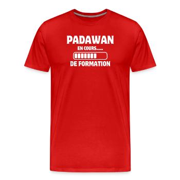 formation apprentissage, apprentis, travail humour - T-shirt bio Premium Homme - rouge - Devant - Damien (186cm)