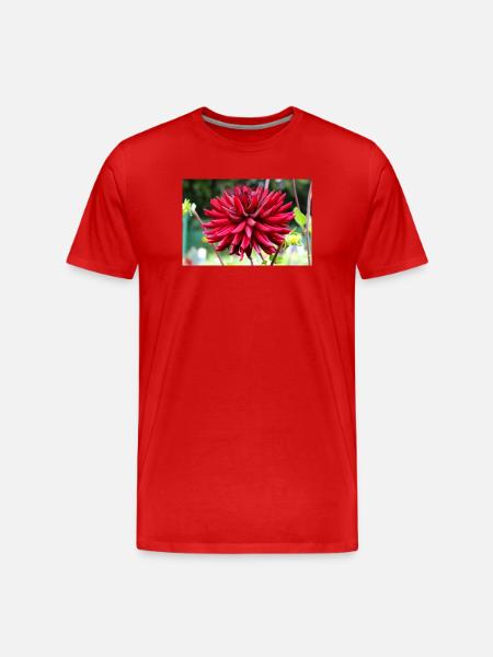 Dahlia Red Blossom ,Flower - Men's Premium Organic T-Shirt - red