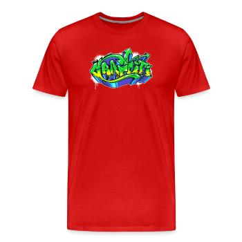 Art, Street Art, Wildstyle, Graffiti, Dessin - T-shirt bio Premium Homme - rouge - Devant - Damien (186cm)