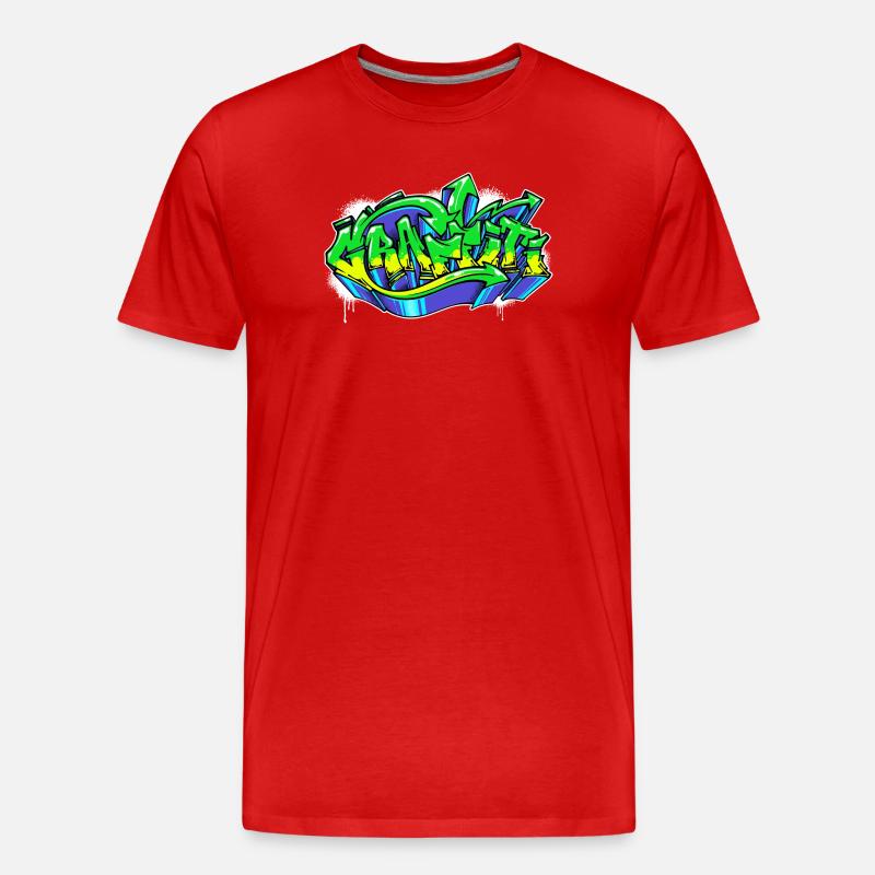 Kunst Strassenkunst Wildstyle Graffiti Zeichnen - Männer Premium Bio T-Shirt - Rot