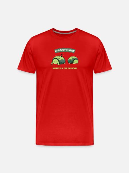 Introverts Unite Turtles - Men's Premium Organic T-Shirt - red