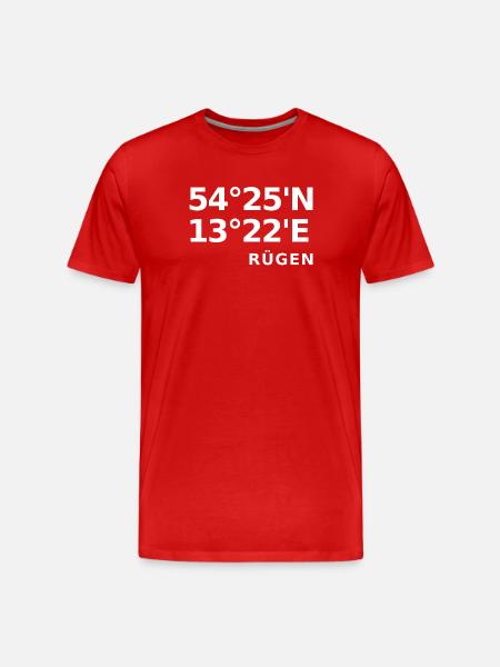 Rügen - Männer Premium Bio T-Shirt - Rot