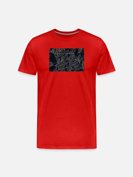 Golden Leaf Face Silhouette - Men's Premium Organic T-Shirt - red