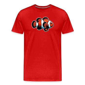 Poisson-clown - T-shirt bio Premium Homme - rouge - Devant - Damien (186cm)