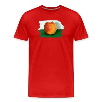 Apfel - Männer Premium Bio T-Shirt - Rot - Vorne - Damien (186cm)