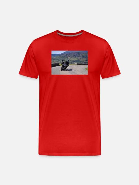 Motorrad liegt im Wind - Männer Premium Bio T-Shirt - Rot