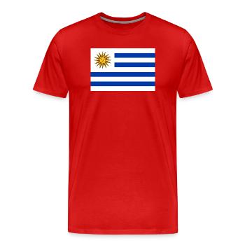 Uruguay - Men's Premium Organic T-Shirt - red - Front - Damien (186cm)