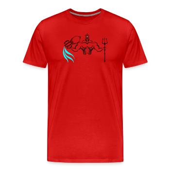 Alpha Aquarius Deluxe - Männer Premium Bio T-Shirt - Rot - Vorne - Damien (186cm)
