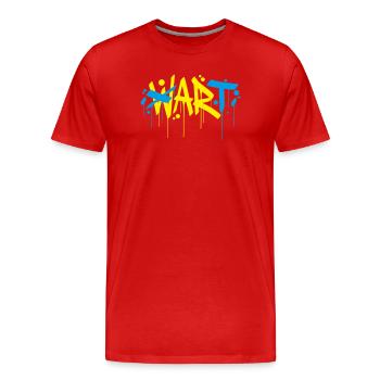 Art War Peace Make art not war - Männer Premium Bio T-Shirt - Rot - Vorne - Damien (186cm)