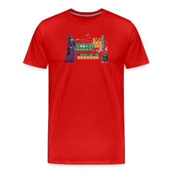 Bezauberndes Periodensystem zum Thema Hexe und Zaubertrank - Männer Premium Bio T-Shirt - Rot - Vorne - Damien (186cm)