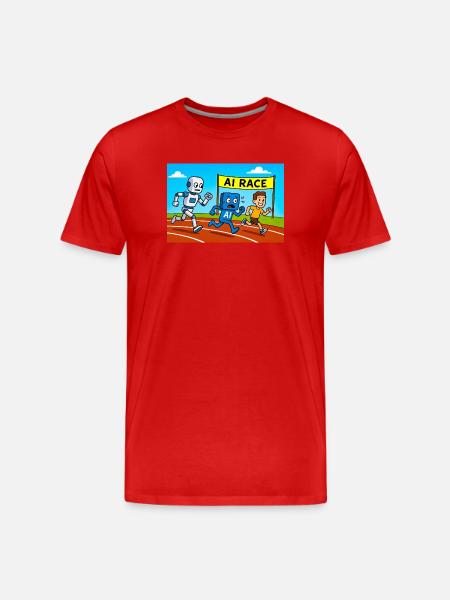 IA course course dessin animé - T-shirt bio Premium Homme - rouge
