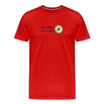 Mein_Weg_Mein_Leben - Männer Premium Bio T-Shirt - Rot - Vorne - Damien (186cm)