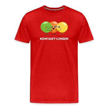 Kontakt-Linsen – Süßer Sprachwitz - Männer Premium Bio T-Shirt - Rot - Vorne - Damien (186cm)