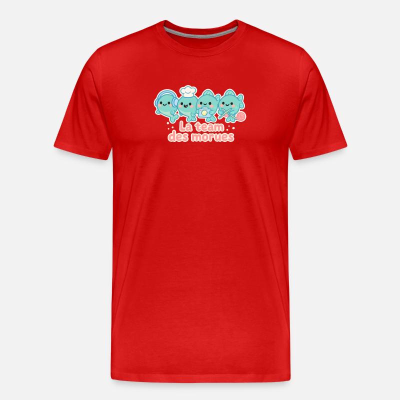 Das Team der nautischen Kabeljau-Maskottchen - Männer Premium Bio T-Shirt - Rot