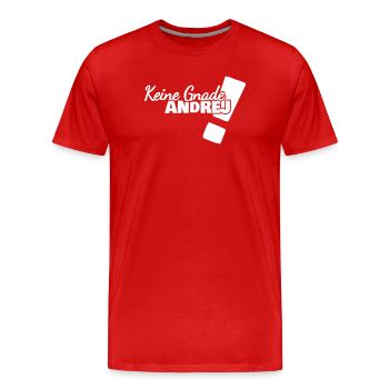 Drôle d’Andrej - T-shirt bio Premium Homme - rouge - Devant - Damien (186cm)