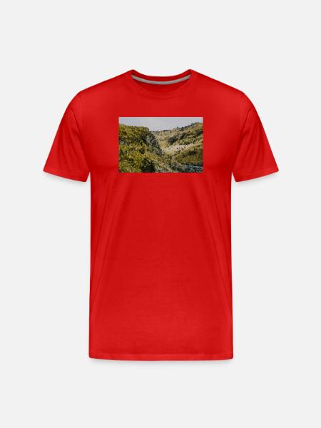 Hill Country Impression Backdrop - Men's Premium Organic T-Shirt - red