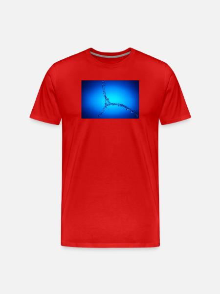 Blue Water Splash #2 - Men's Premium Organic T-Shirt - red