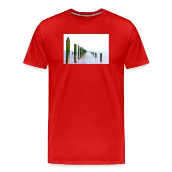 Langzeitbelichtungs-Spurn-Punkt - Männer Premium Bio T-Shirt - Rot - Vorne - Damien (186cm)
