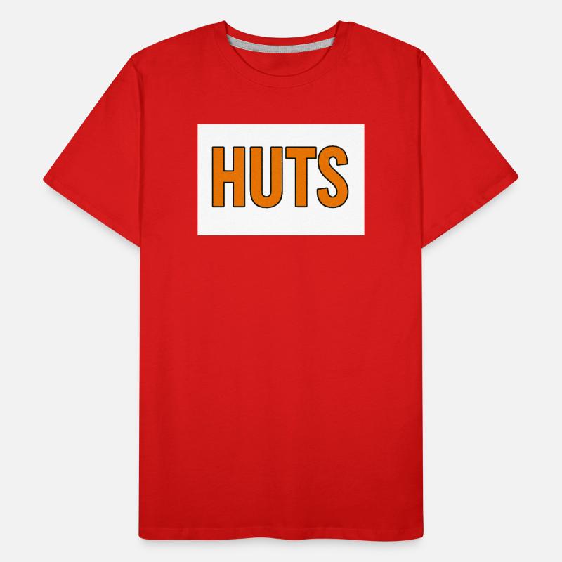 Huts Bold Orange Typography Men's Premium Organic T-Shirt