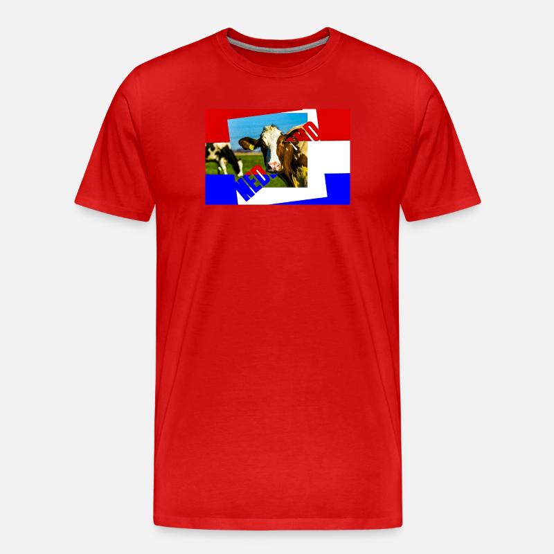 Kuhcollage in Primärfarben - Männer Premium Bio T-Shirt - Rot