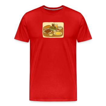 Brochettes Salade - T-shirt bio Premium Homme - rouge - Devant - Damien (186cm)