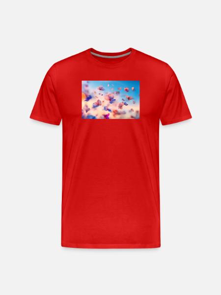Flowing blossoms in pastel - Men's Premium Organic T-Shirt - red