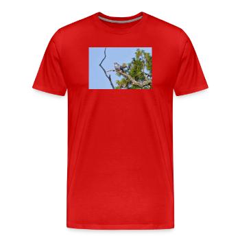 000_1522_NikDxO_cuckoo - Men's Premium Organic T-Shirt - red - Front - Damien (186cm)