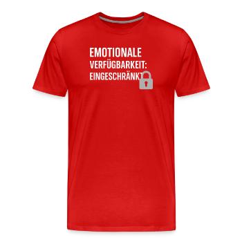 Disponibilité émotionnelle limitée - T-shirt bio Premium Homme - rouge - Devant - Damien (186cm)
