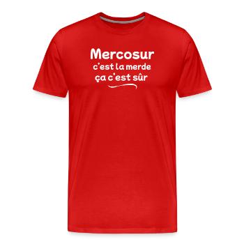 Mercosur, agriculteur, éleveur bovin - T-shirt bio Premium Homme - rouge - Devant - Damien (186cm)