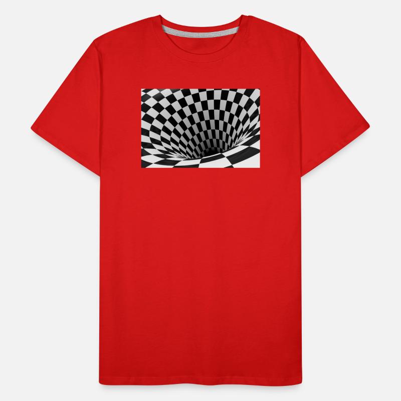 Black and white checkerboard vortex Men's Premium Organic T-Shirt