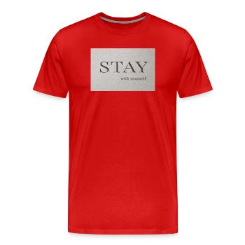 Reste – avec toi-même - T-shirt bio Premium Homme - rouge - Devant - Damien (186cm)