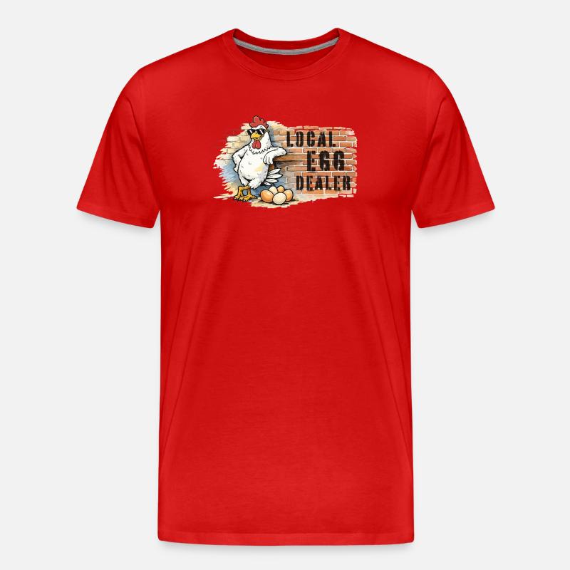 Huhn im Graffiti Stil - Männer Premium Bio T-Shirt - Rot