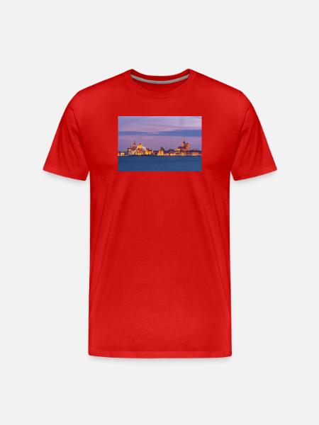 Stralsund am Abend - Männer Premium Bio T-Shirt - Rot