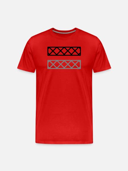 Fence Grid Pattern Frame - Men's Premium Organic T-Shirt - red