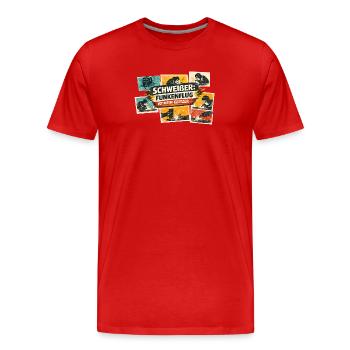Étincelles volantes du soudeur brillent - T-shirt bio Premium Homme - rouge - Devant - Damien (186cm)