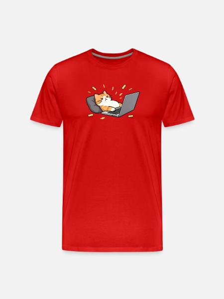 Geek chat in telecommuting mode - Men's Premium Organic T-Shirt - red