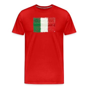 Scribbled Italian Flag - Men's Premium Organic T-Shirt - red - Front - Damien (186cm)