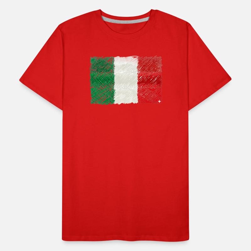 Scribbled Italian Flag Men's Premium Organic T-Shirt