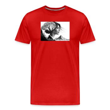 Proche de la nature - T-shirt bio Premium Homme - rouge - Devant - Damien (186cm)