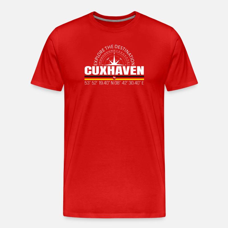 Cuxhaven - Männer Premium Bio T-Shirt - Rot
