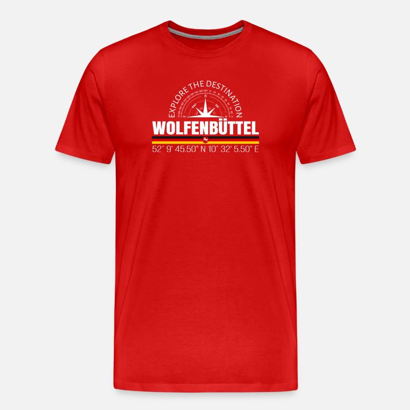 Wolfenbüttel - Männer Premium Bio T-Shirt - Rot