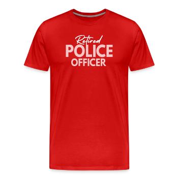 Retired Police Officer - Men's Premium Organic T-Shirt - red - Front - Damien (186cm)