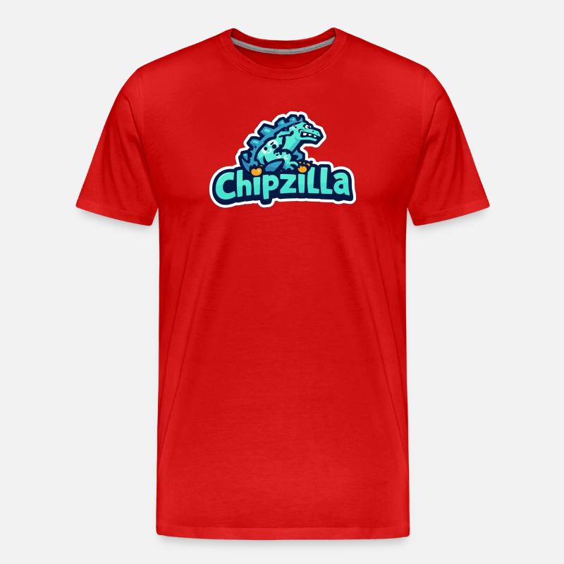 Chipzilla Dino Tee - Men's Premium Organic T-Shirt - red