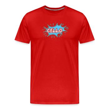 Geschenk Cello - Männer Premium Bio T-Shirt - Rot - Vorne - Damien (186cm)
